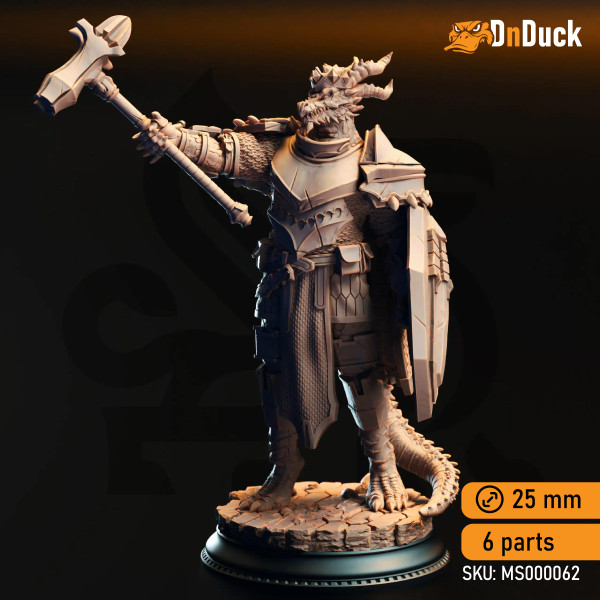 Buy 3d miniature Dragonborn. Azmordion’s Chosen – Silver Dragonkin Knights. DnDuck Miniatures Store. 3D figures of characters, elves, monsters, bestiaries, landscape, dragons figures and accessories for role-playing games