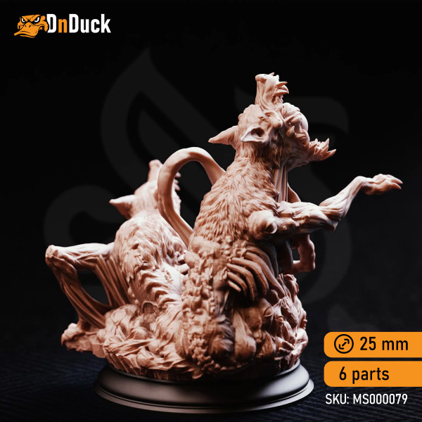 Buy 3d miniature Monster. Slagsting – Shapeshifted Blood Hounds. DnDuck Miniatures Store. 3D figures of characters, elves, monsters, bestiaries, landscape, dragons figures and accessories for role-playing games
