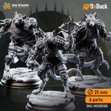 Купити  Scabbers – Ratfolk Warriors . Магазин DnDuck. 3D фігурки персонажів, ельфів, чудовиськ, бестіарій, ландшафтні фігурки та аксесуари для рольових ігор