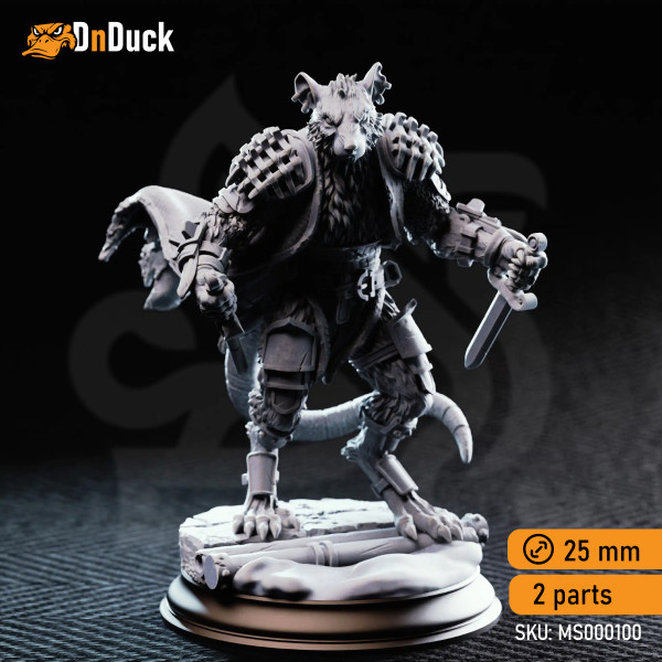 Kaufen 3d miniatur Tierwesen /  Humanoide. Scabbers – Ratfolk Warriors. DnDuck Miniatures Store. 3D-Figuren von Charakteren, Elfen, Monstern, Bestiarien, Landschaften, Drachenfiguren und Zubehör für Rollenspiele.