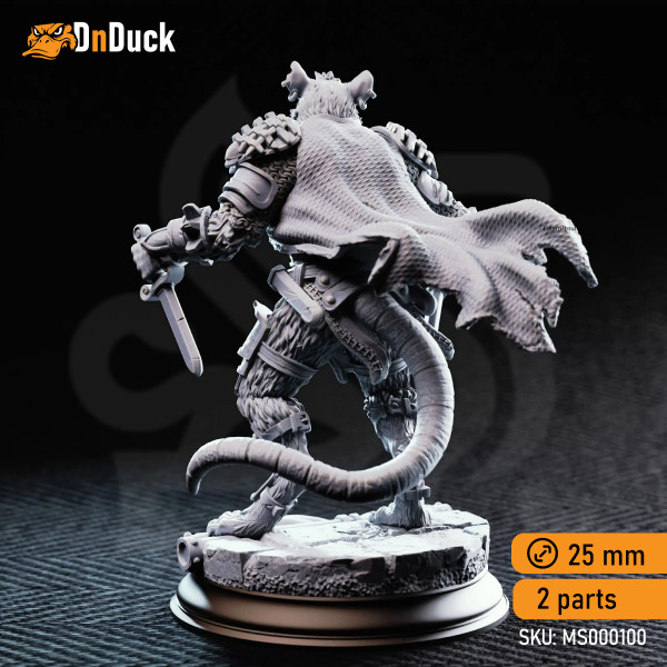 Kaufen 3d miniatur Tierwesen /  Humanoide. Scabbers – Ratfolk Warriors. DnDuck Miniatures Store. 3D-Figuren von Charakteren, Elfen, Monstern, Bestiarien, Landschaften, Drachenfiguren und Zubehör für Rollenspiele.