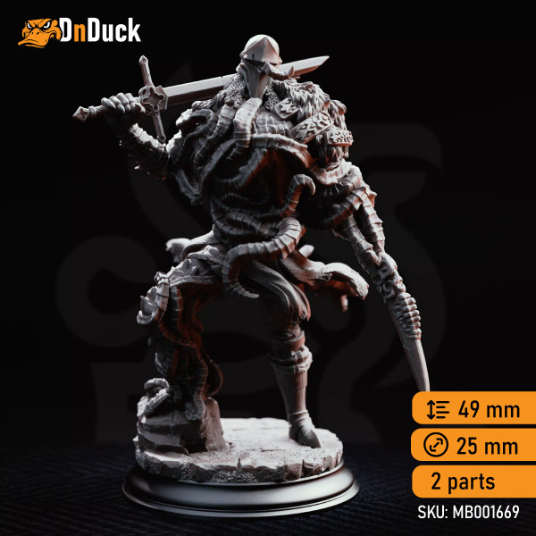Buy 3d miniature Aberration. The Blight’s Warriors – Blighted Knights. DnDuck Miniatures Store. 3D figures of characters, elves, monsters, bestiaries, landscape, dragons figures and accessories for role-playing games